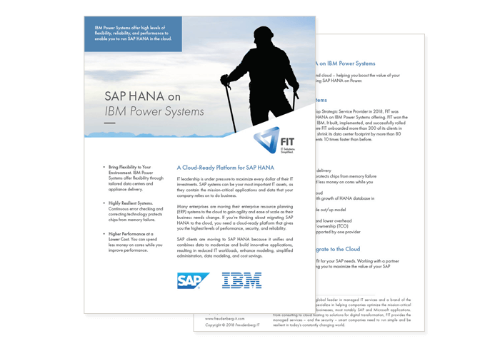 SAP HANA on IBM Power Systems datasheet cover