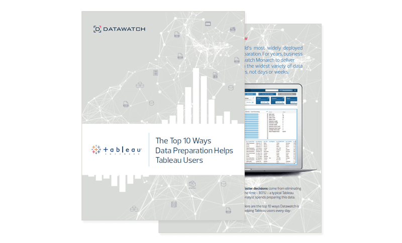 The Top 10 Ways Data Preparation Helps Tableau Users ebook cover