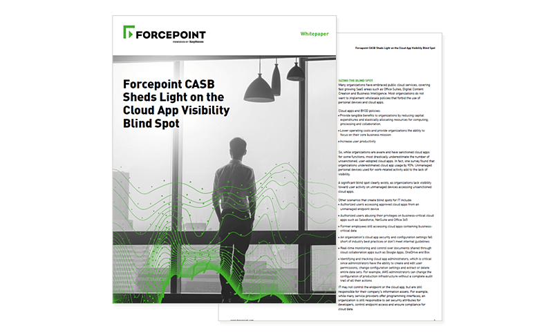 Forcepoint CASB Sheds Light on Cloud Blind Spot cover page