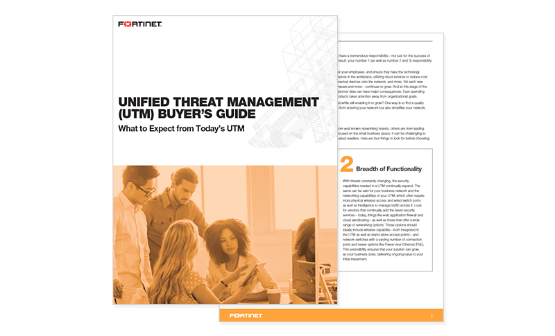 Fortinet Unified Threat Management Guide cover page