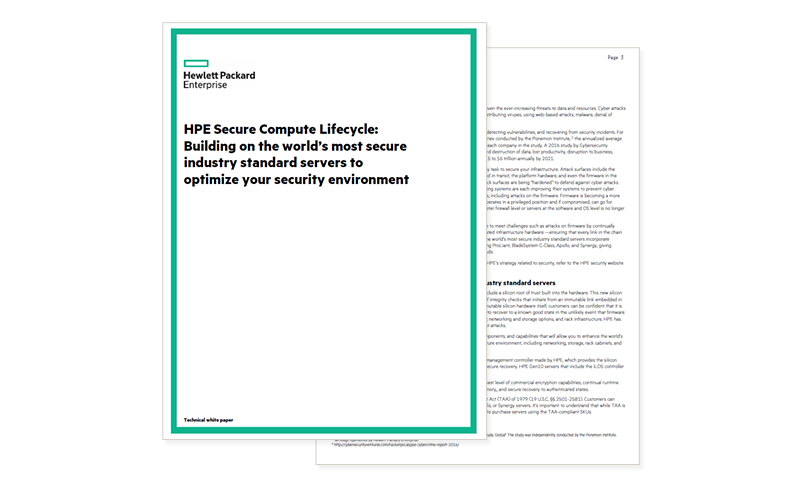 HPE Secure Compute Lifecycle Whitepaper cover