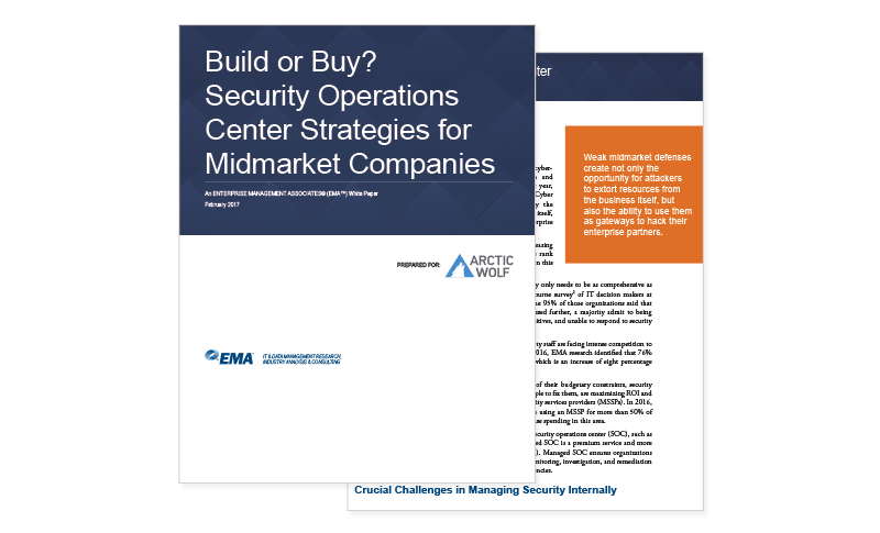Build or Buy? Security Operations Center Strategies for Midmarket Companies cover