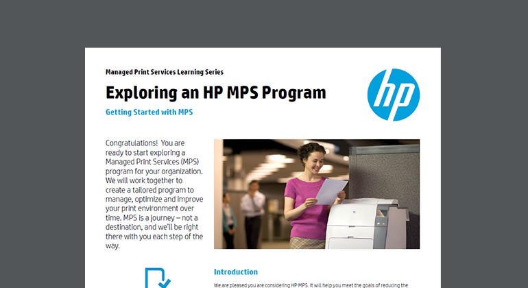 Cover of Exploring an HP MPS Program brief